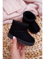 Ocieplane Czarne Dziecięce Młodzieżowe Botki Śniegowce Gooby