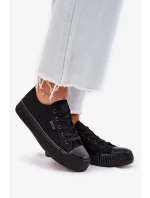 Dámske plátenné tenisky na platforme Big Star - čierne