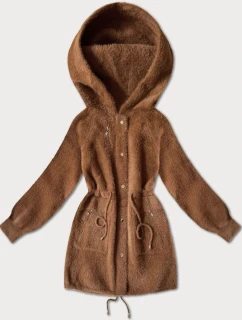 Vlnená bunda z alpaky v karamelovej farbe (W017#)