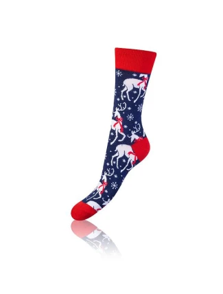 Darčeková krabica zábavných bláznivých ponožiek 4 páry CRAZY SOCKS BOX - BELLINDA - červená