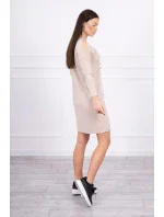 Šaty s potlačou Love béžovej