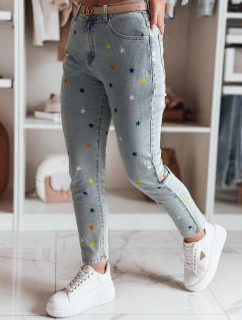 Dámske slim fit džínsy SHINYFIT stars blue FashionStreet UY2452