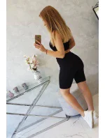 Súprava s nohavicami s vysokým pásom čiernej farby