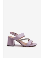 Damskie Eleganckie Sandały Na Słupku Fioletowe D&A MR38-549