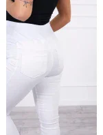 Dámske tehotenské džínsové nohavice 2671-1 Biela - Kesi