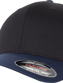 Flexfit 6277T/6277TT 6-panelová čiapka Flexfit Wooly Combed 55.277T čierna/námornícka modrá