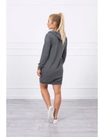 Šaty s kapucňou grafitové