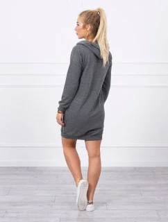 Šaty s kapucňou grafitové