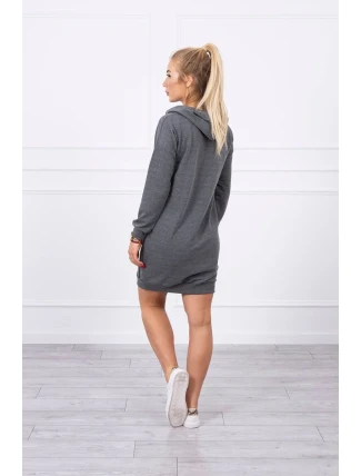 Šaty s kapucňou grafitové