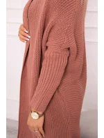 Sveter s netopierími rukávmi tmavo ružový