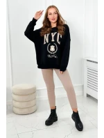 Bavlnená súprava, zateplená mikina + legíny čierny Bavlnená súprava, zateplená mikina + legíny čierny