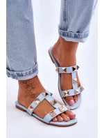 Damskie Klapki Z Dużymi Ćwiekami Niebieskie Mercure