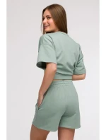 B295 Šortky s vreckami - mentolové