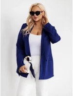 Dámske klasické plus size tmavomodré sako (8275)