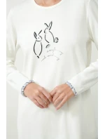 Vamp - Krémová nočná košeľa s roztomilými zajačikmi 21455 - Vamp Vamp - Krémová nočná košeľa s roztomilými zajačikmi 21455 - Vamp