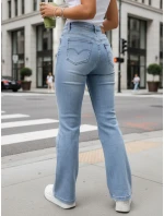 Dámske modré džínsy s vysokým pásom FashionStreet UY2913