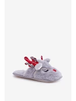 Świąteczne Kapcie Z Motywem Renifera Szare Sylaia
