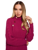 Dámske svetrové šaty s vysokým golierom M635 - Moe