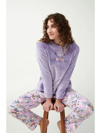 Vamp - Pyžamo s potlačou a flísovým vrchným dielom 21304 - Vamp