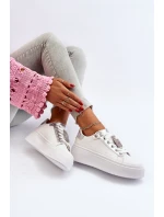 Sneakersy Damskie Z Ozdobą Białe Celedria