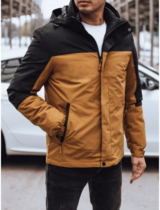 Pánska zimná bunda s kapucňou FashionStreet camel TX4898 Pánska zimná bunda s kapucňou FashionStreet camel TX4898