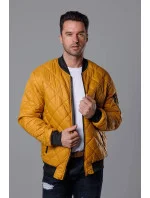 Pánsky prešívaný bomber tmavožltý (MY01-23) Pánsky prešívaný bomber tmavožltý (MY01-23)