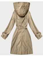 Elegantný dámsky kabát s kapucňou Goodlookin beige (T2-2238#-5)