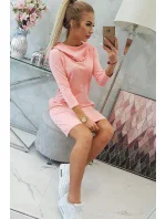 Šaty s kapucňou a vreckami marhuľová Šaty s kapucňou a vreckami marhuľová
