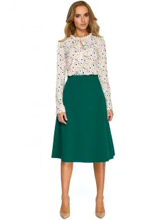 S133 Midi sukňa áčkového strihu - zelená