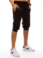 Pánske čierne teplákové šortky FashionStreet SX1534 Pánske čierne teplákové šortky FashionStreet SX1534