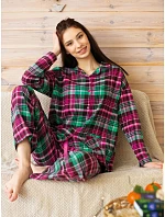 Pyžamo Key LNS 414 B26, s dlhými rukávmi, veľkosť 2XL–3XL, rozopínacie