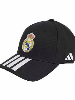 Čiapka s kšiltom adidas Real Madrid, čierno-biela, KQ9575