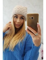 Fleecová čiapka K204 béžová