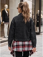 Dámska džínsová prechodová bunda, čierna, FashionStreet TY6012 Dámska džínsová prechodová bunda, čierna, FashionStreet TY6012
