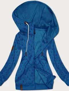 Teplá mikina na zips s kotvami modrá (2307)