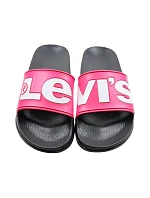 Dámske žabky Levi's June L pink and black VPOL0239S-3841 women Dámske žabky Levi's June L pink and black VPOL0239S-3841 women