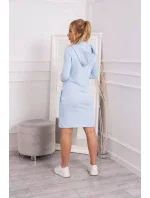 Šaty s kapucňou a vreckami modré