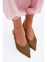 Dámské sandály z síťovaného materiálu na jehle Zelená Emiliana