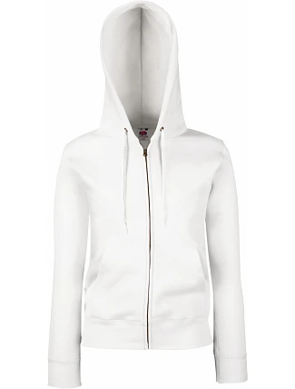 Fruit of the Loom Premium Lady-Fit Hooded Jacket Dámska mikina s kapucňou 16.2118 biela Fruit of the Loom Premium Lady-Fit Hooded Jacket Dámska mikina s kapucňou 16.2118 biela