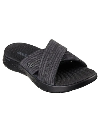 Dámske šľapky Skechers GO WALK FLEX SANDAL IMPRESSED 141420 BKGY Dámske šľapky Skechers GO WALK FLEX SANDAL IMPRESSED 141420 BKGY