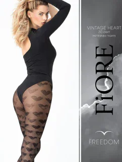 Fiore Vintage Heart 30 DEN G6072 farba:čierna