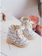 Ocieplane Botki Dziecięce Na Suwak Beżowe Dolida - Kucyki