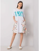Šaty DHJ SK 13117.41P biele a béžové