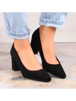 Sergio Leone W SK403A čierne semišové lodičky na ihlovom podpätku