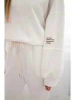 Súprava tepláky + nohavice maslová látka biela