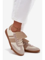 Niskie Sneakersy Damskie Z Wywiniętym Językiem Beżowe Ardira