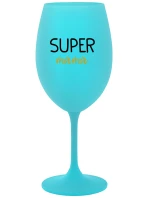 SUPER MÁMA - tyrkysový pohár na víno 350 ml
