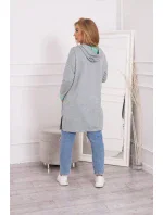 Dvojfarebná pláštenka s kapucňou mätová+sivá