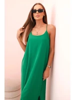 Dlhé šaty bez ramienok zelené