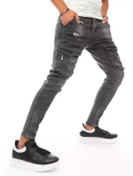 Pánske bojové džínsové nohavice tmavosivé FashionStreet UX3288